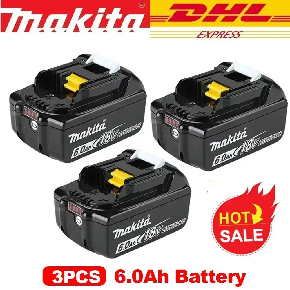 MAKITA 18V Rechargeable Lithium-Ion Battery (BL1860B) with LED Indicator - High Capacity for Makita Cordless Power Tools