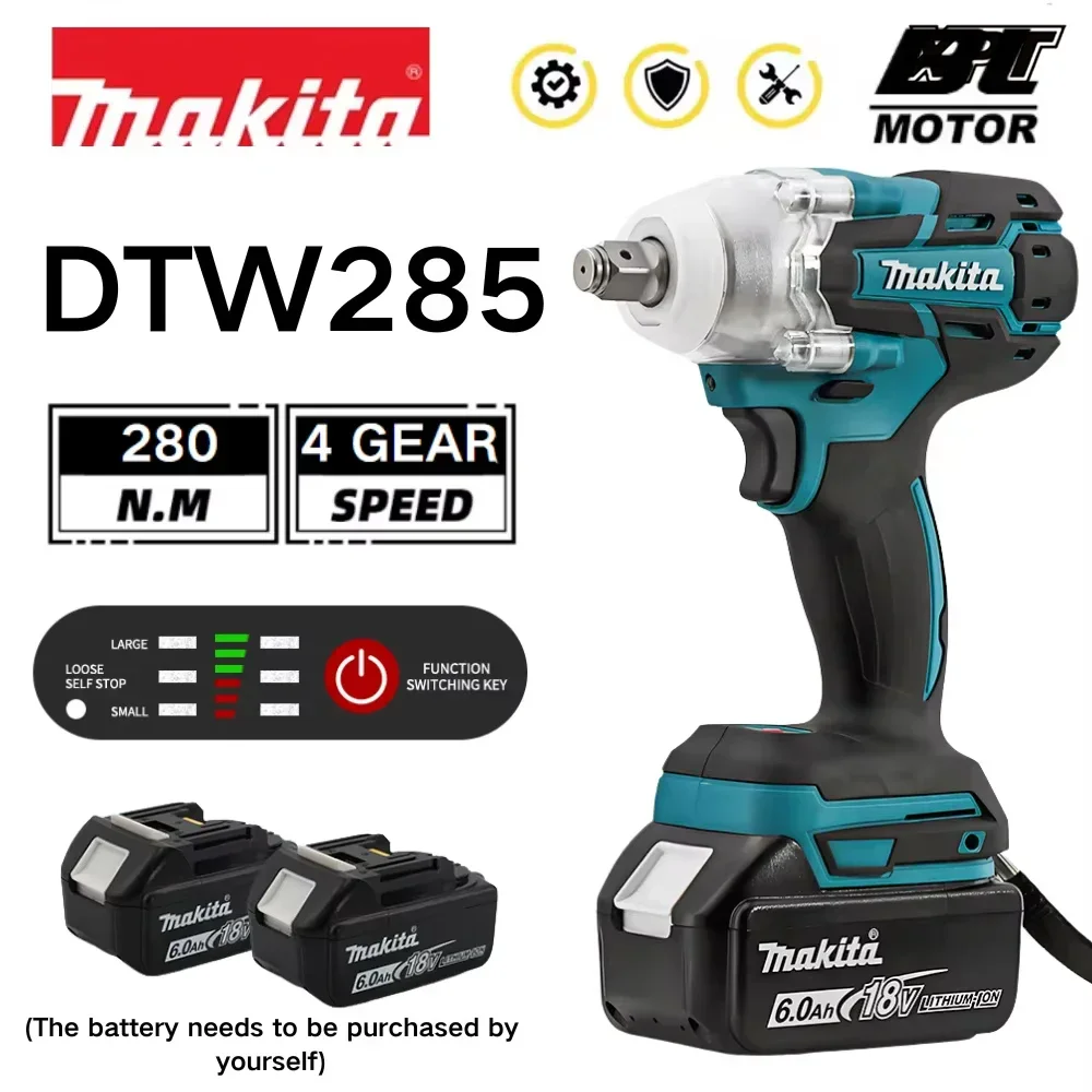 MAKITA DTW285 Brushless Cordless 18V Impact Wrench 280Nm Torque 1/2" Drive
