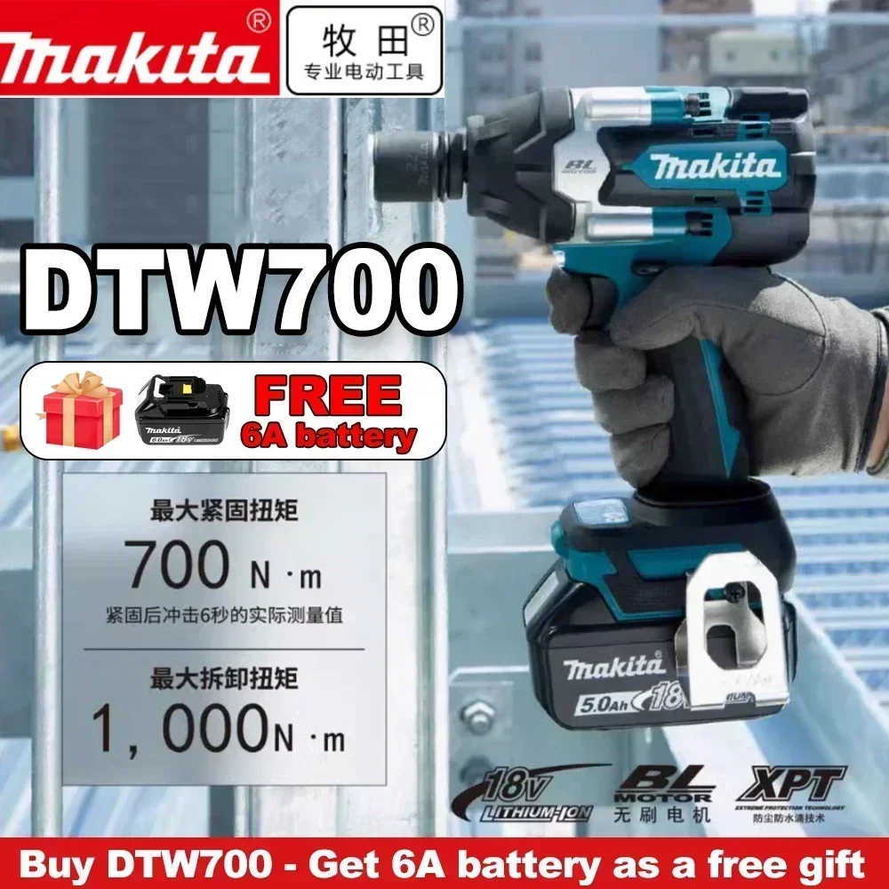 MAKITA DTW700 18V Brushless Impact Wrench (Bare Unit) 1/2" Square Drive Cordless Lithium Ion Impact Driver for Repair and Screwdriver Applications