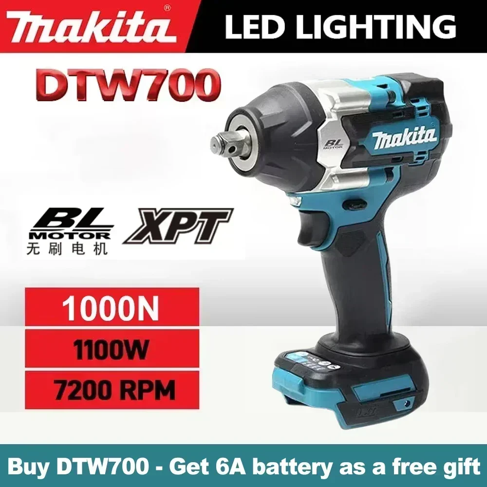 MAKITA DTW700 Brushless Rechargeable Cordless 18V 1000N.M High Torque Electric Wrench for Auto Repair and More