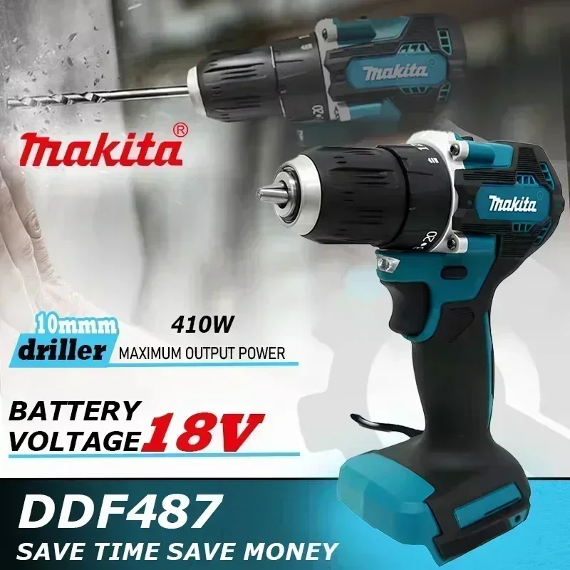 MAKITA DDF487 Cordless Drill/Driver Impact Screwdriver Brushless 18V Rechargeable Power Tool