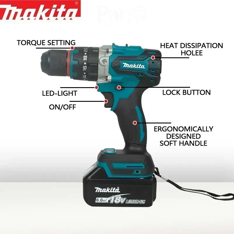 MAKITA DDF487 18V Brushless Cordless Impact Driver for Decoration & DIY with 18V Battery