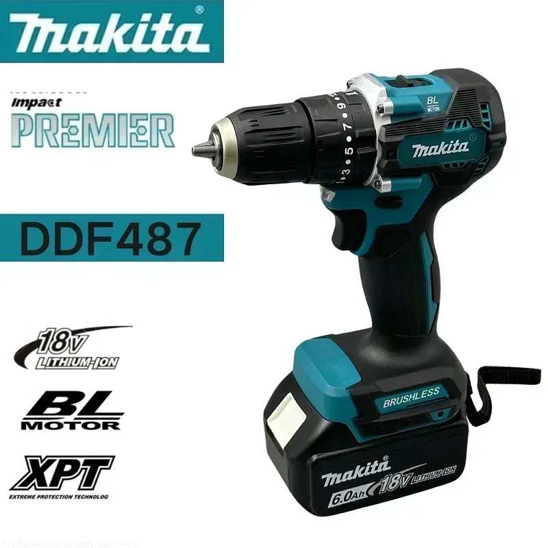 MAKITA DDF487 Brushless 18V Cordless Drill/Driver Impact Driver for Decorations & Heavy-Duty Applications