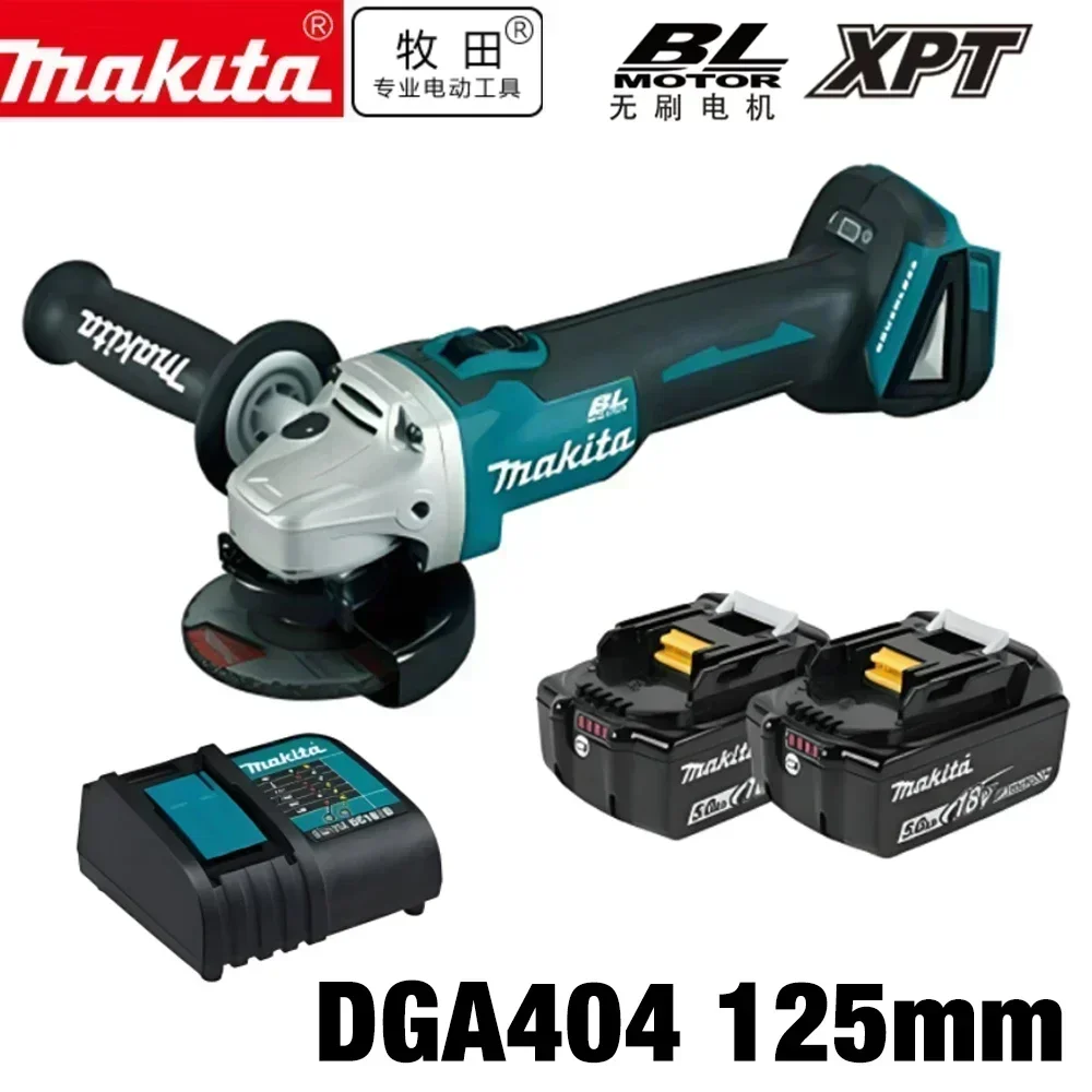 MAKITA DGA404 100/125mm Brushless Angle Grinder - Cordless, Variable Speed, for Woodworking & Cutting with 18V Battery