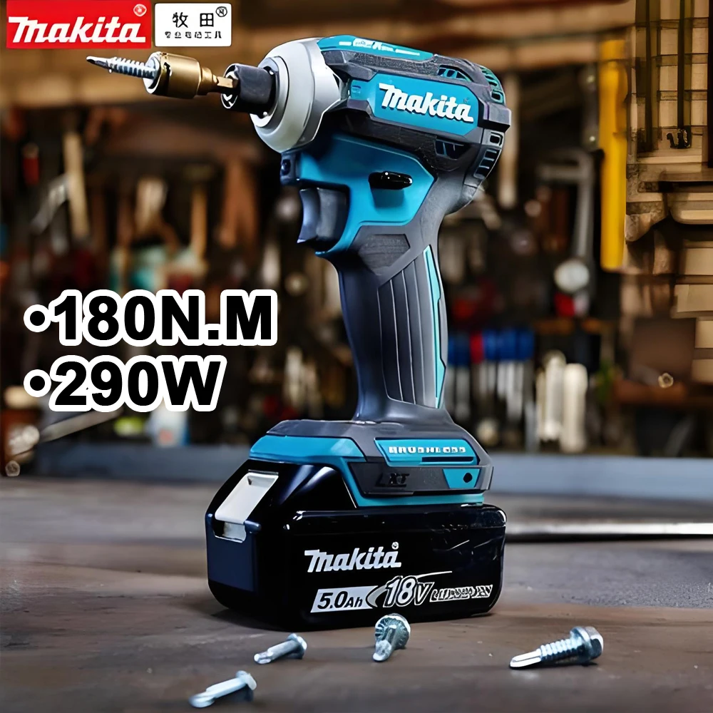 MAKITA 18V LXT Cordless Impact Driver DTD173 Brushless, Electric Drill & Screwdriver with T1/T2 Mode, Twin LED Light and 180 Nm Torque