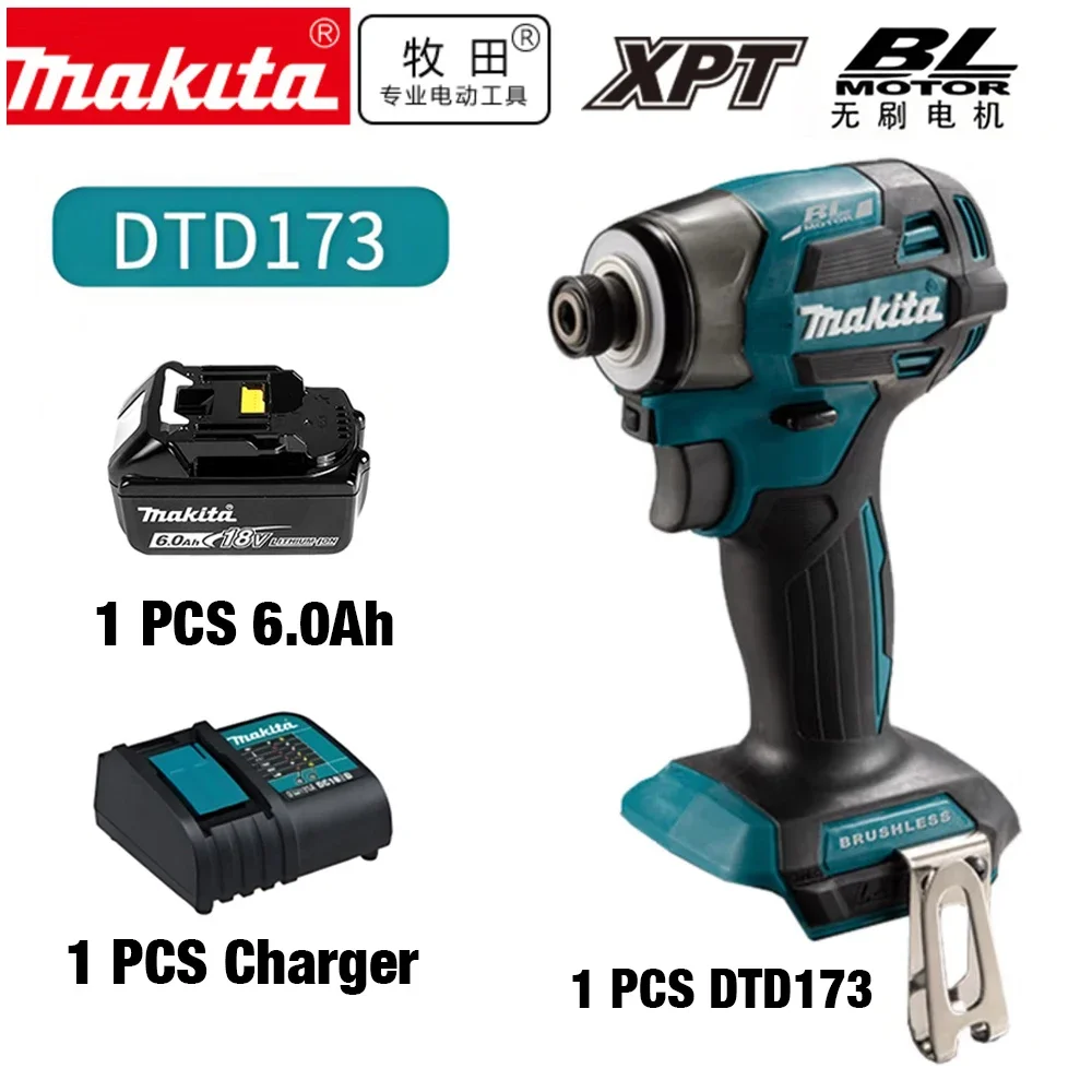 MAKITA DTD173 18V Cordless Impact Driver LXT BL Brushless Motor, Electric Drill, Wood/Bolt/T-Mode, 180 NM, Rechargeable
